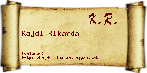 Kajdi Rikarda névjegykártya